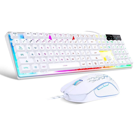 MageGee Gaming Keyboard and Mouse Combo, K1 LED Rainbow Backlit Keyboard with 104 Key Computer PC - Store For Gamers
