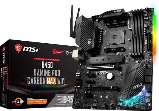 MSI B450 Gaming PRO Carbon MAX WiFi AM4 ATX Gaming Motherboard (Supports AMD Ryzen 5000 Series Processors) - Store For Gamers