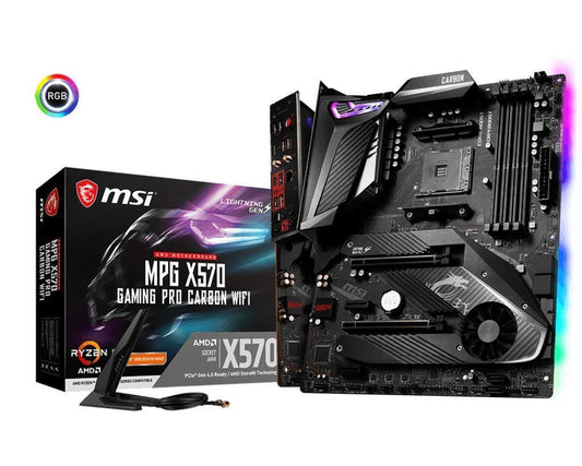MSI Components MPG X570 Gaming PRO Carbon Wi-Fi Motherboard (AMD AM4, DDR4, PCIe 4.0, SATA 6Gb/s, m.2, USB 3.2 Gen 2, AX Wi-Fi 6, HDMI, ATX) - Store For Gamers