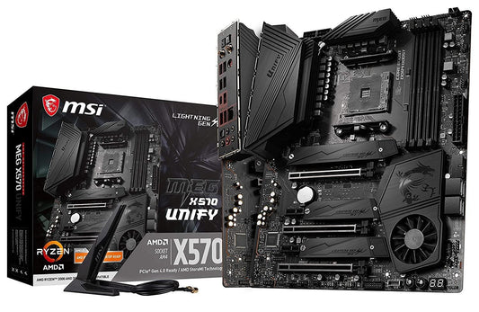 MSI Meg X570 Unify Motherboard (AMD AM4, DDR4, PCIe 4.0, SATA 6GB/s, M.2, USB 3.2 Gen 2, Ax Wi-Fi 6, Bluetooth 5, ATX) - Store For Gamers