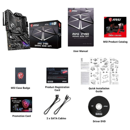 MSI MPG Z490 Gaming Edge WiFi Motherboard (ATX, 10th Gen Intel Core, LGA 1200, DDR4, 2X M.2, USB 3.2, Wi-Fi 6, RGB) - Store For Gamers