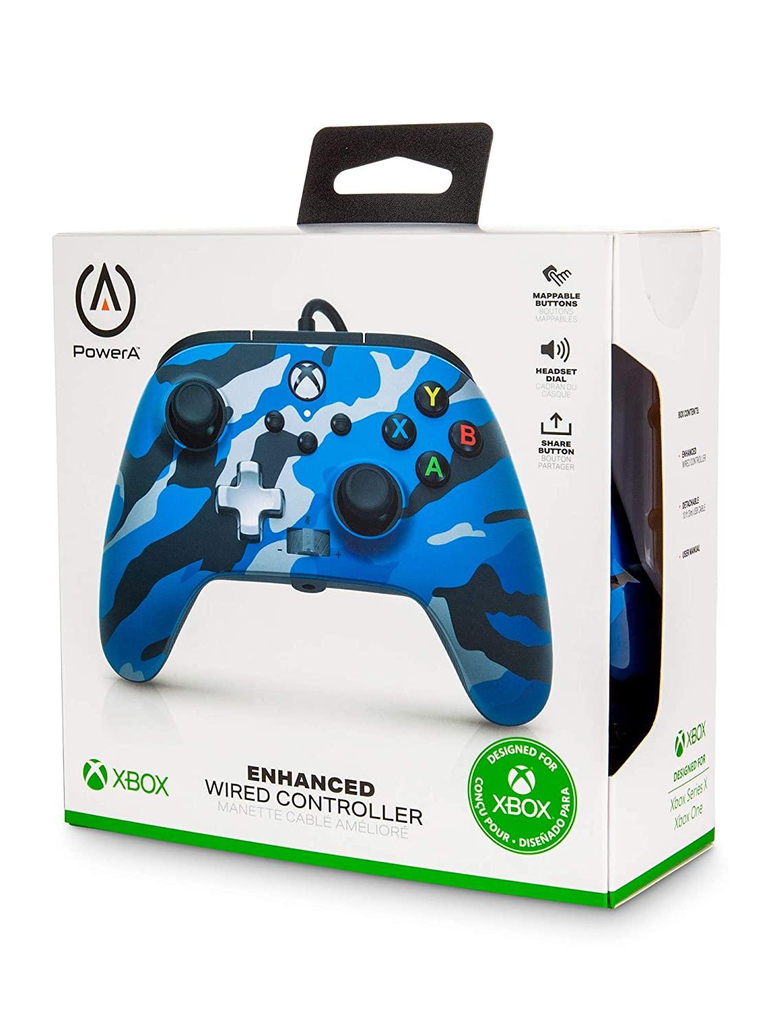 PowerA Enhanced Wired Gaming Controller for Xbox Series X/S, Metallic Blue Camo (Officially Licensed) - Store For Gamers