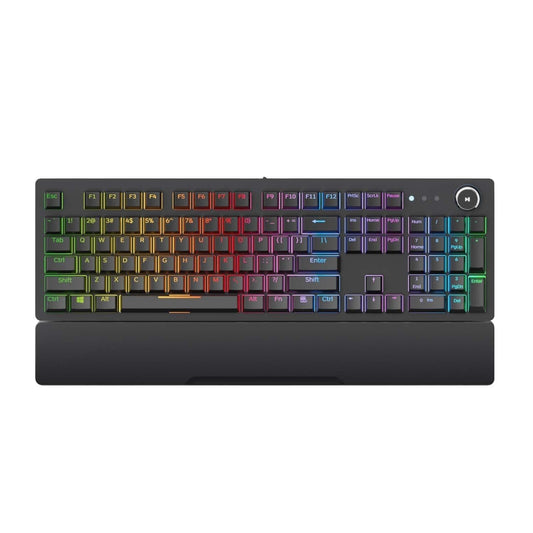Redgear Shadow Blade Mechanical Keyboard with Drive Customization, Spectrum LED Lights, Media Control Knob and Wrist Support - Store For Gamers