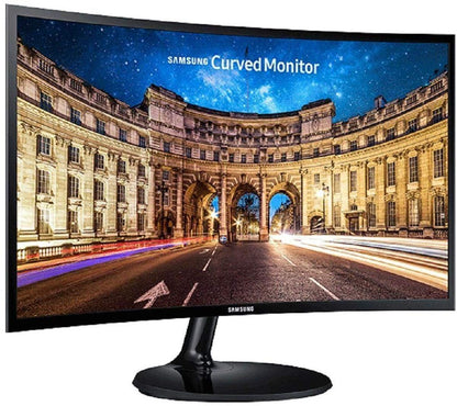 Samsung 27 inch (68.5 cm) Curved LED Backlit Computer Monitor - Full HD, VA Panel with VGA, HDMI, Audio Ports - LC27F390FHWXXL (Black) - Store For Gamers