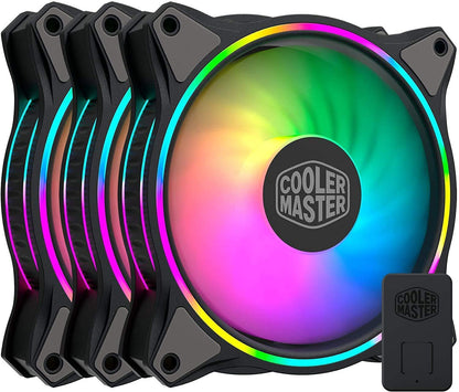 Toptekits 3-in-1 Cooler Master Fan MF120 Halo Duo-Ring Addressable RGB Lighting 120mm -Controlled LED - Store For Gamers